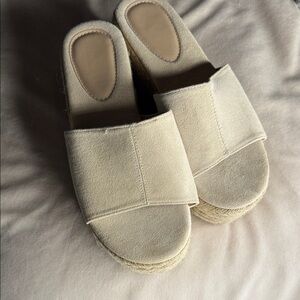 Beige Espadrille Slide Sandals size 38